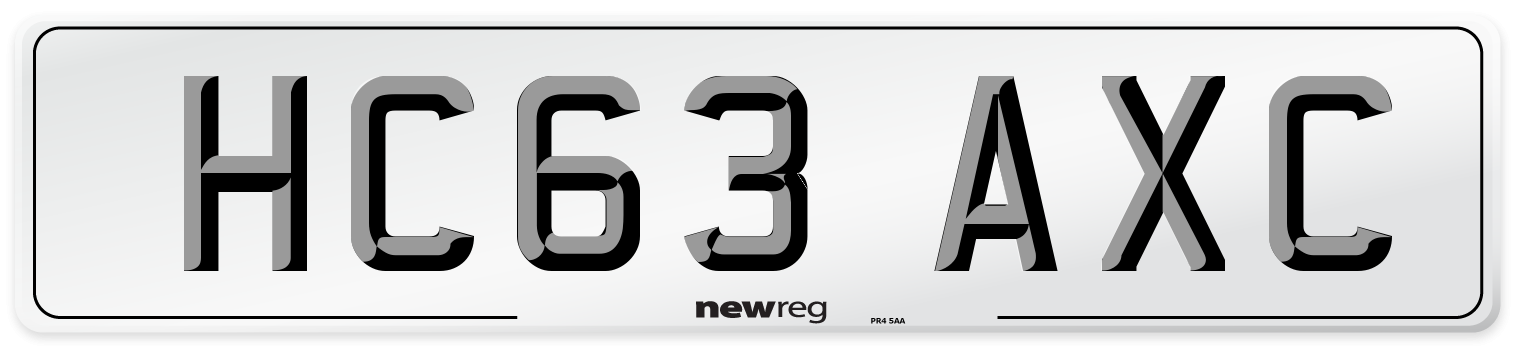HC63 AXC Number Plate from New Reg